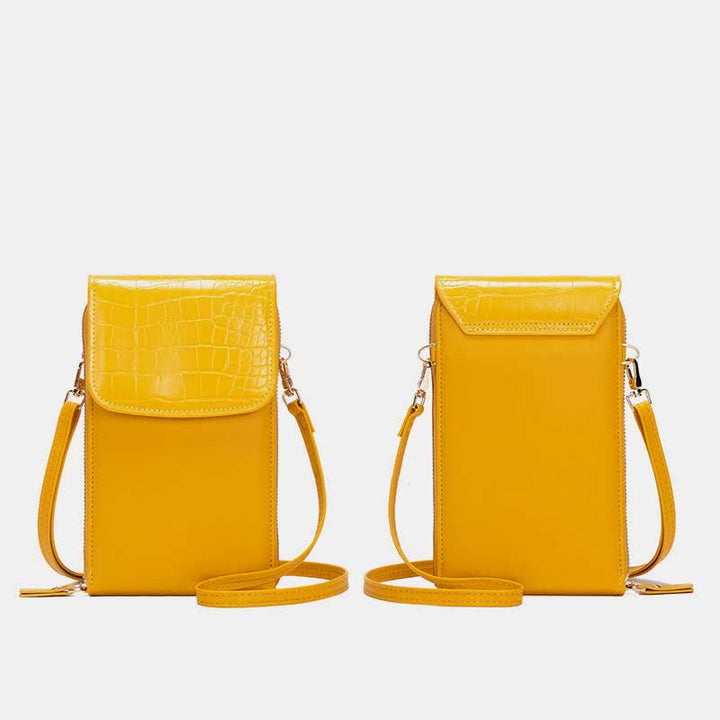 Schlanke, leichte Umhängetasche aus Leder für Damen, Handytasche, Kreditkartenhalter