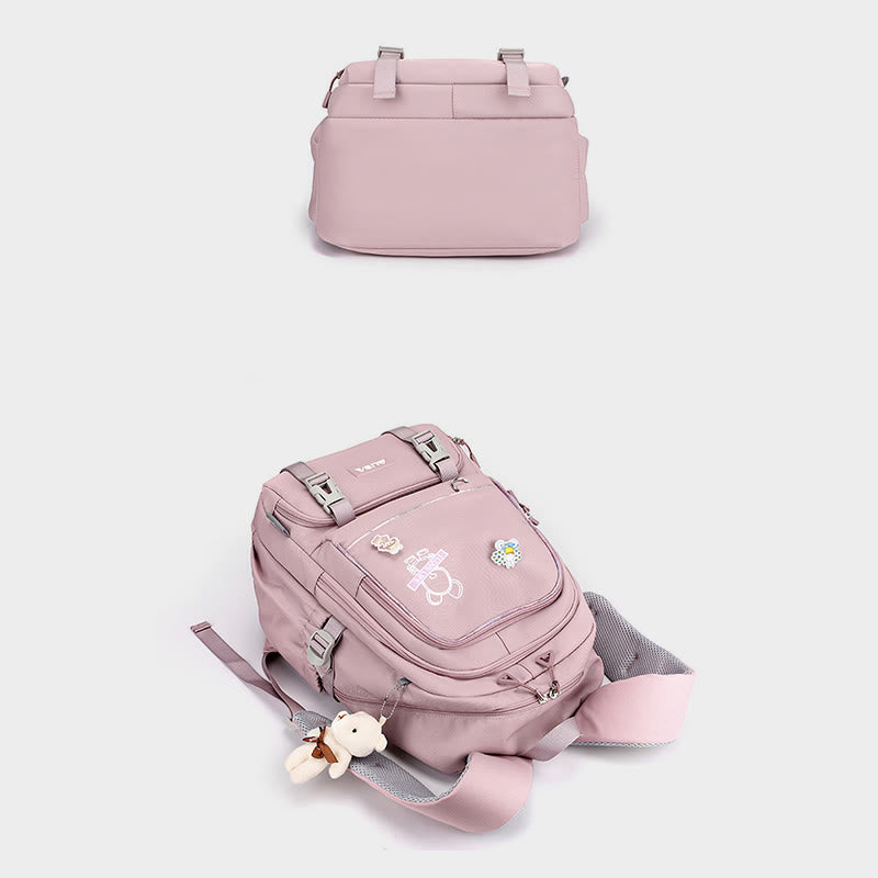 Rucksack für Damen, mehrere Taschen, großes Fassungsvermögen, Polyesterfaser, Schul-Tagesrucksack