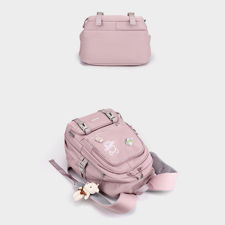 Rucksack für Damen, mehrere Taschen, großes Fassungsvermögen, Polyesterfaser, Schul-Tagesrucksack