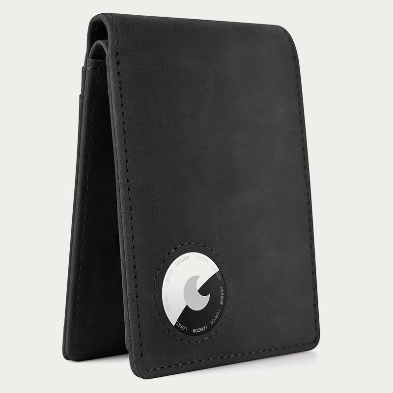 Airtag Bifold Wallet, ultradünne Geldklammer aus Leder