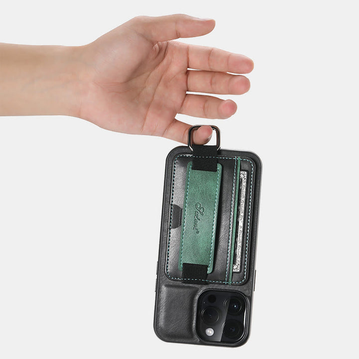 Handyhülle mit Handschlaufe, schützende Hülle aus Pu-Leder
