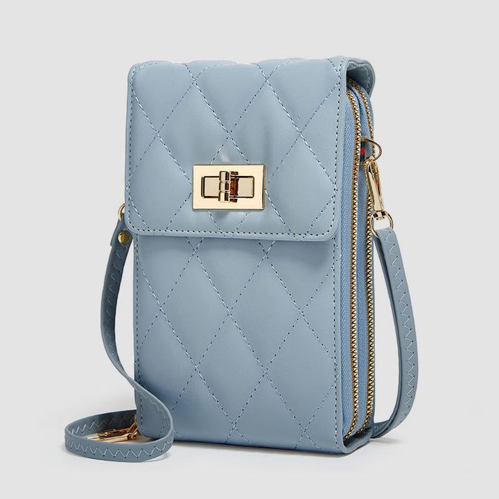 Handytasche für Damen, einfarbig, schmale Umhängetasche, Münzgeldbörse