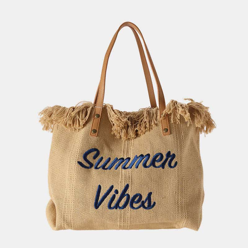 Canvas-Einkaufstasche, Sommer-Signatur, extragroße Schulterhandtasche, Geldbörsen