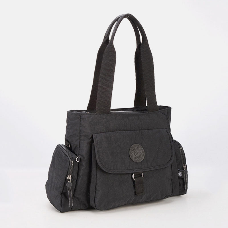 Damen Umhängetasche, leichte Schultertasche aus Nylon mit mehreren Taschen und Reißverschluss