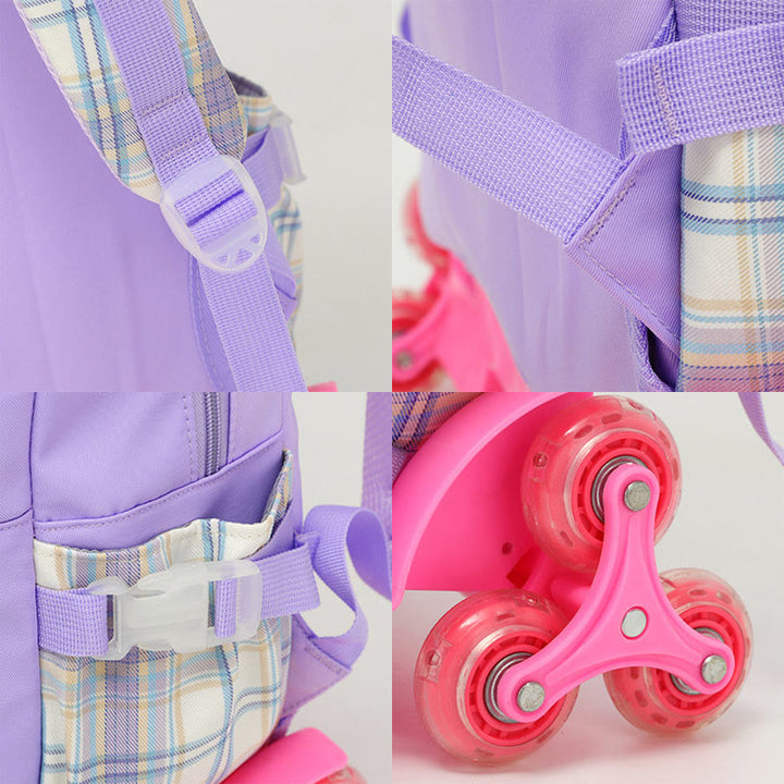 Schulrucksack für Kinder mit süßem Muster und Rollen - image 17