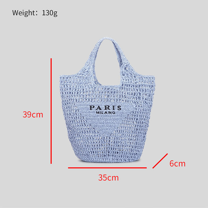 Strandtasche für Damen, gestrickte Retro-Handtasche mit ausgehöhlter Öffnung - image 27