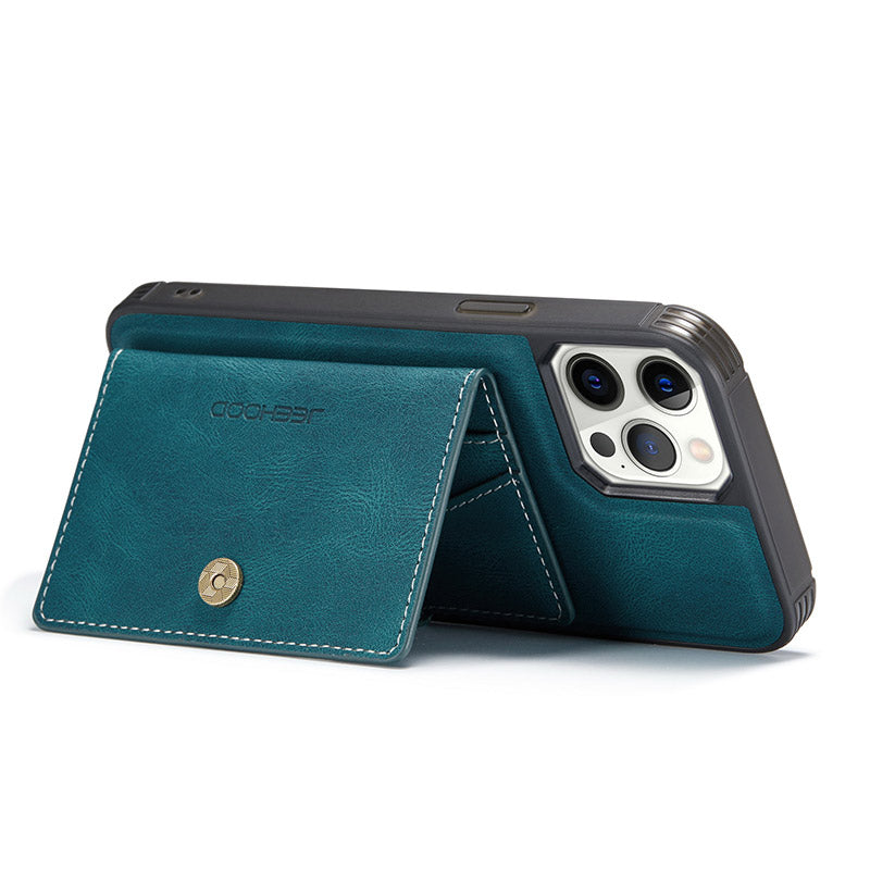Leder-Brieftaschenhülle, abnehmbarer Kartenhalter, Ständer für iPhone 13 Pro Max, mehrere Modelle optional