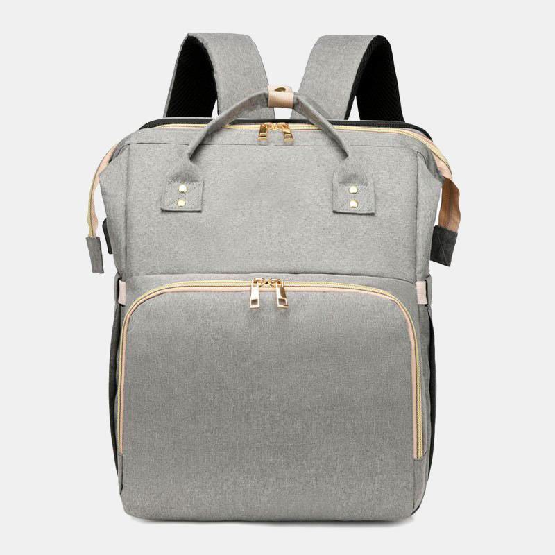 Wickeltasche, tragbarer Reiserucksack mit Wickelunterlage, USB-Aufladung 