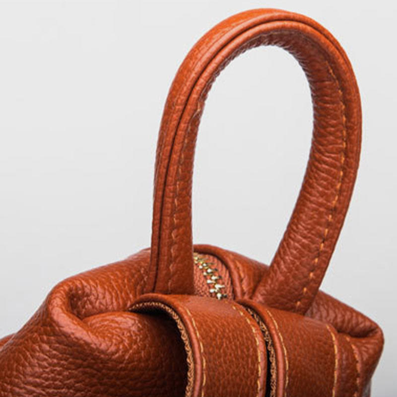 Einfarbiger Lederrucksack für Damen und Jugendliche