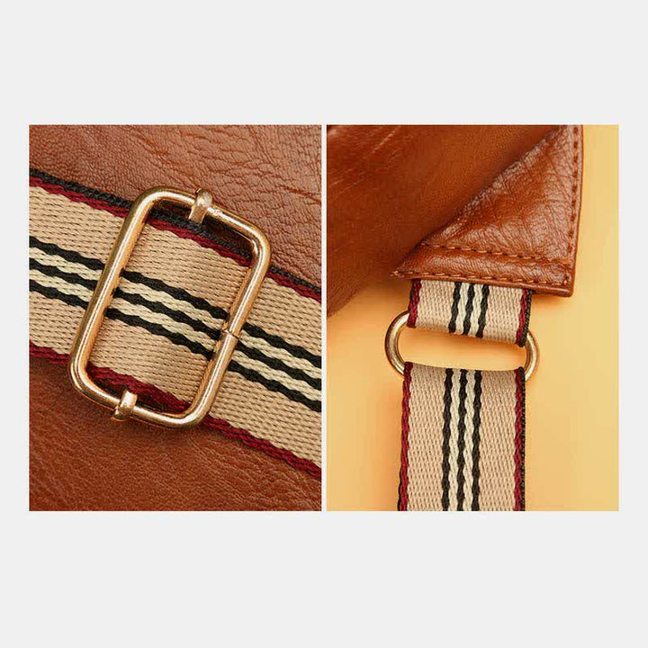 Kleiner Sling-Rucksack aus Kunstleder, Mehrzweck-Brusttasche mit Doppelreißverschluss, Rushsack