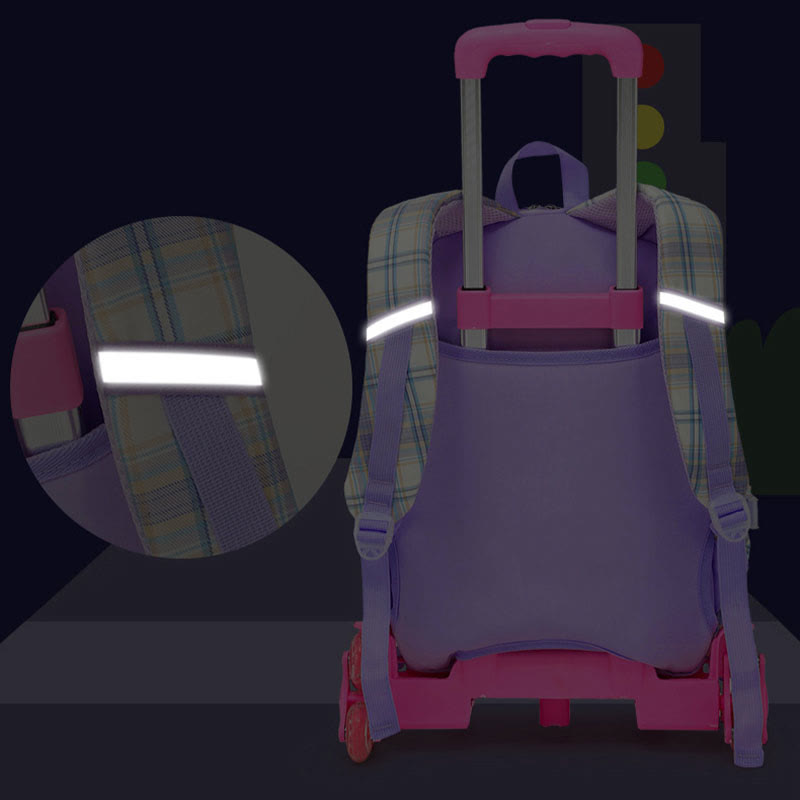 Schulrucksack für Kinder mit süßem Muster und Rollen - image 6