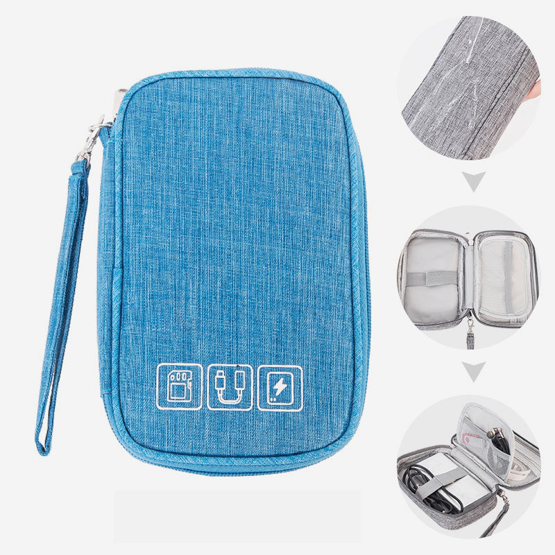 Wasserdichte tragbare Clutch zur Aufbewahrung digitaler Kabel, Reisekabel-Organizer