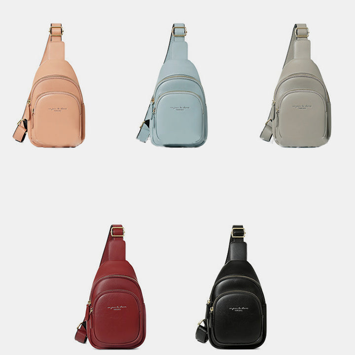 Sling-Rucksack, Brusttasche für Damen, kleine Umhängetasche aus Leder