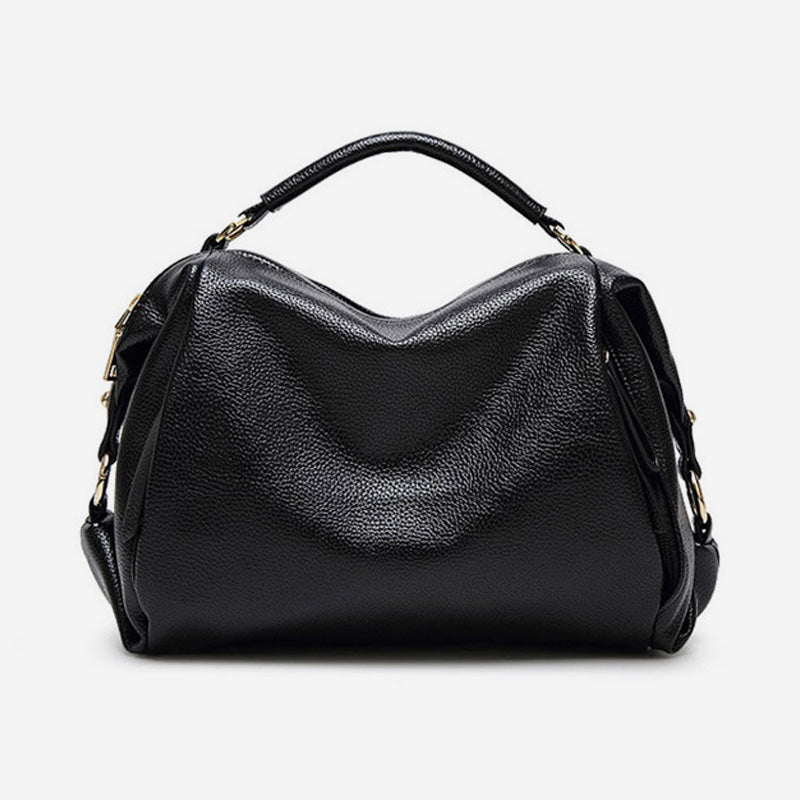 Damen Umhängetasche, elegante Handtasche mit großem Fassungsvermögen, veganes Leder, Boston-Tasche