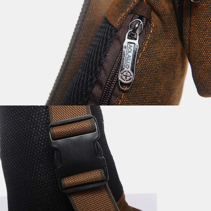 Sling Bag für Herren, schwarze Vintage-Business-Umhängetasche aus Canvas
