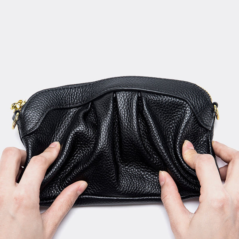 Clutch aus echtem Leder für Damen, Handgelenktasche, Umhängetasche