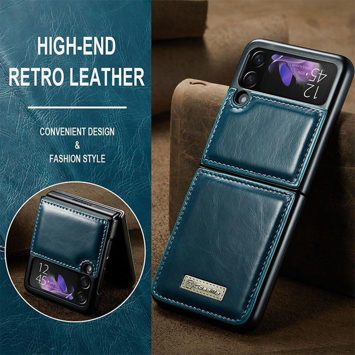Samsung Galaxy Z Flip 3, Z Flip 4 Handyhülle Handgemachte Handytasche aus Leder