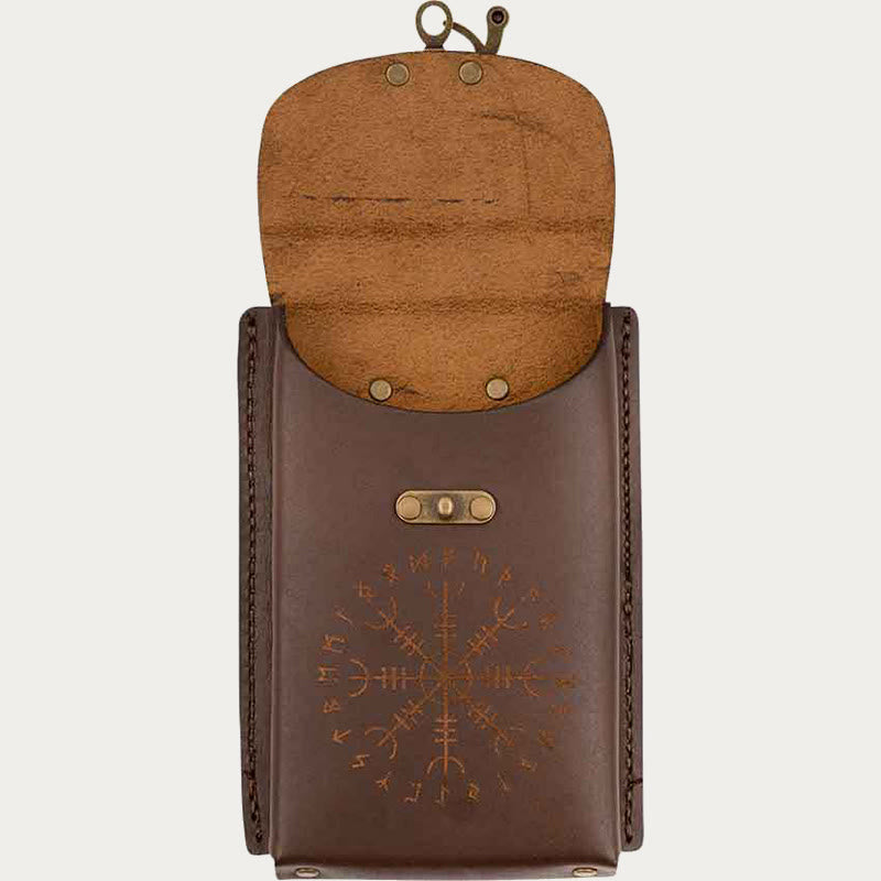 Mittelalterliche Gürteltasche für Cosplay, Retro-Leder, Handytasche