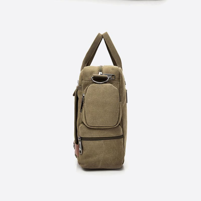 Messenger Bag für Herren, lässige Umhängetasche aus Canvas mit mehreren Taschen