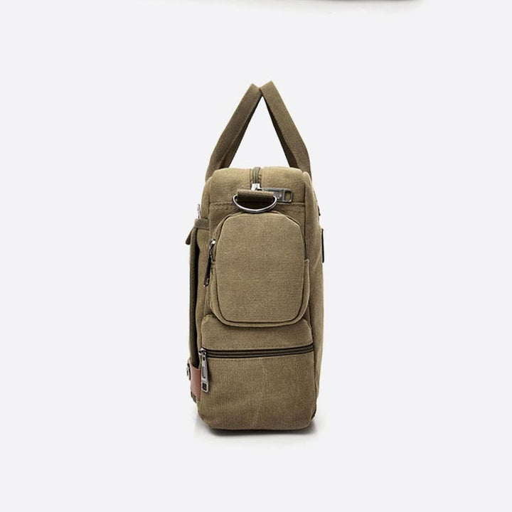 Messenger Bag für Herren, lässige Umhängetasche aus Canvas mit mehreren Taschen