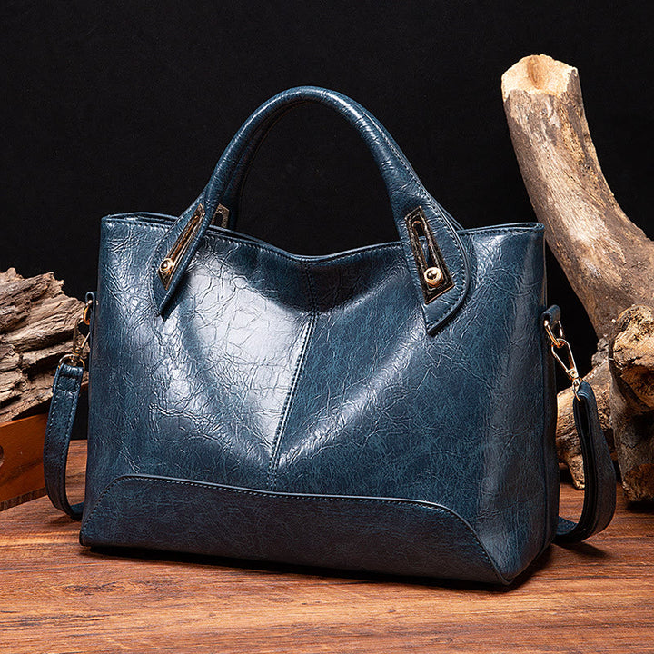 Vintage Tote für Damen Wachs Echtleder Umhängetasche