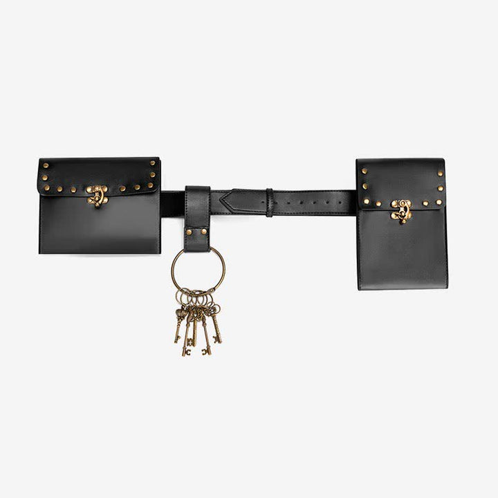 Mittelalterliche Renaissance-Gürteltasche, Gürtelholster mit Gürtel-Schlüsselanhänger