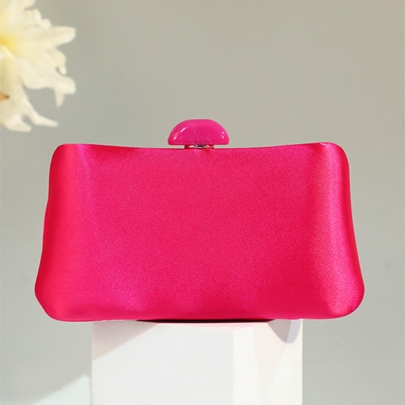 Abendtasche für Damen, schlichte, quadratische Clutch mit einfarbigem Verschluss