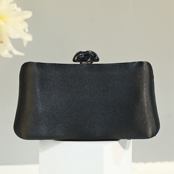 Abendtasche für Damen, schlichte, quadratische Clutch mit einfarbigem Verschluss