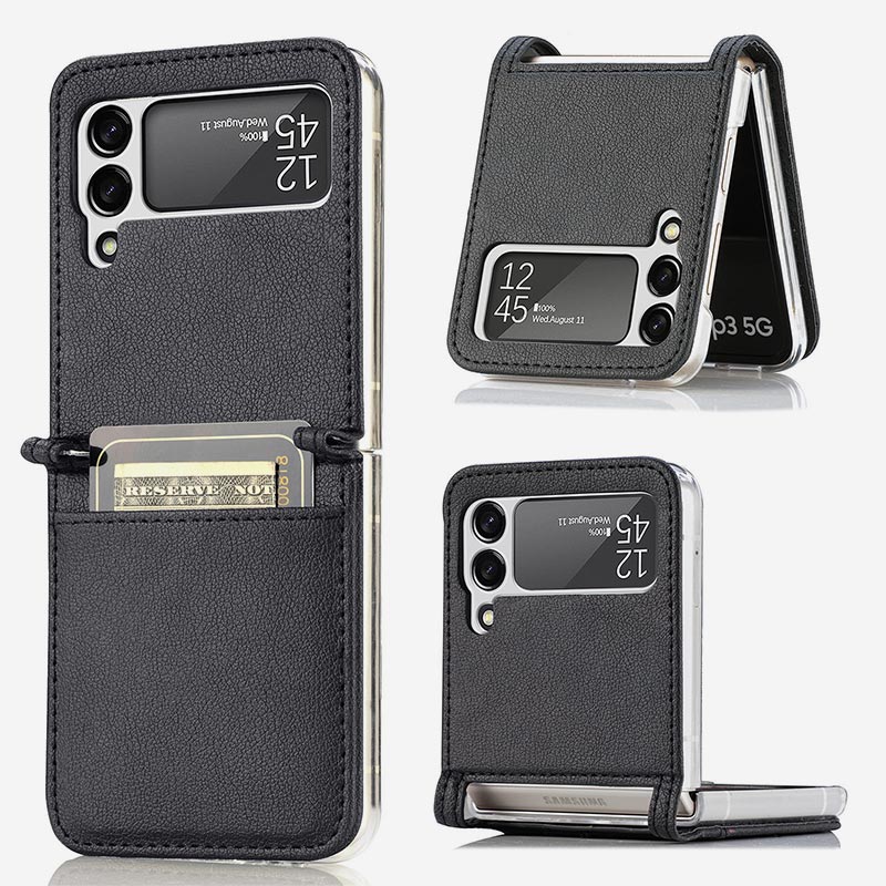 Samsung Galaxy Z Flip&amp; Z Flip 5 6 Handyhülle Leder Handytasche mit Kartenhalter