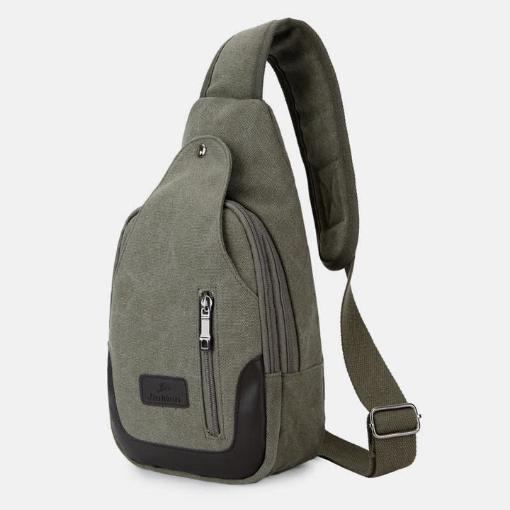 Schultertasche aus Segeltuch für Herren, für Outdoor-Reisen, Camping, Brust, Tagesrucksack