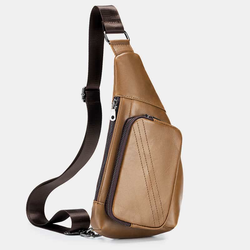 Kleine Schultertasche aus echtem Leder, Umhängetasche, Brusttasche