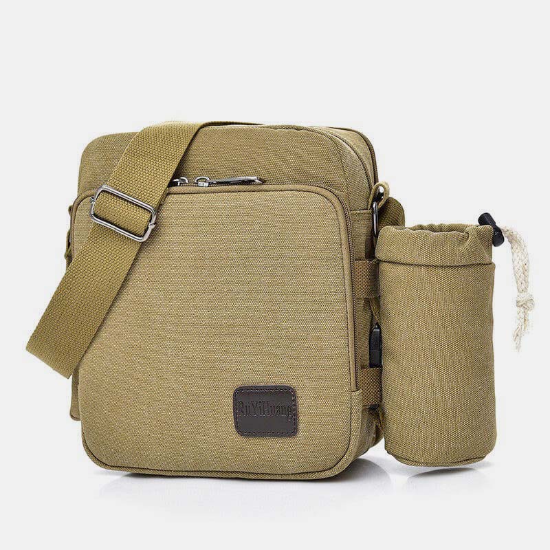 Vintage Canvas Crossbody Tasche für Herren Multifunktionaler Tagesrucksack Schultertasche