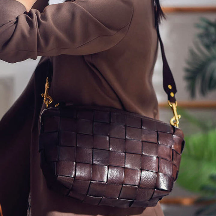 Umhängetasche für Damen, breiter Riemen, Retro-Tasche mit großem Fassungsvermögen