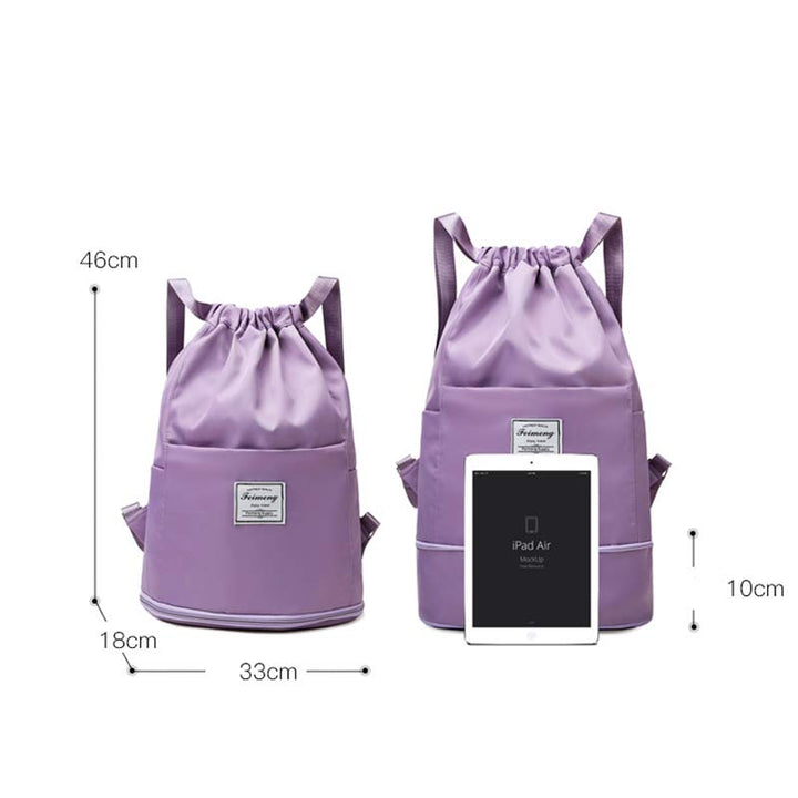 Kordelzug-Rucksack für Damen, wasserdicht, groß, Nass- und Trockentrennrucksack