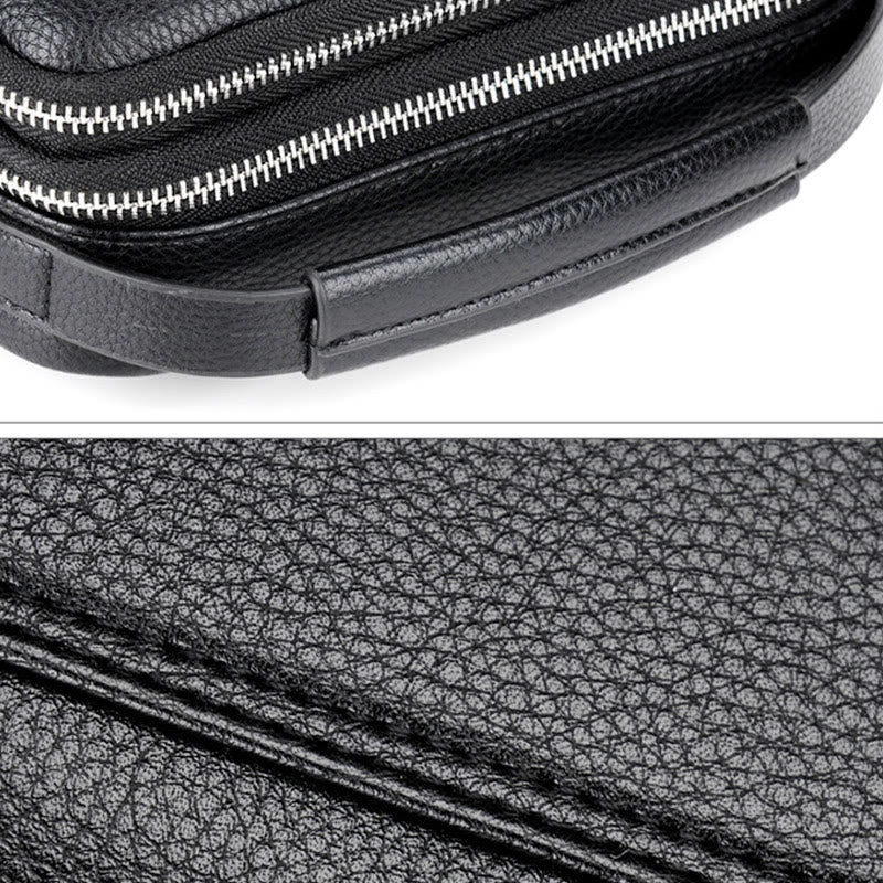Messenger Bag für Herren aus PU-Leder, minimalistische Business-Umhängetasche