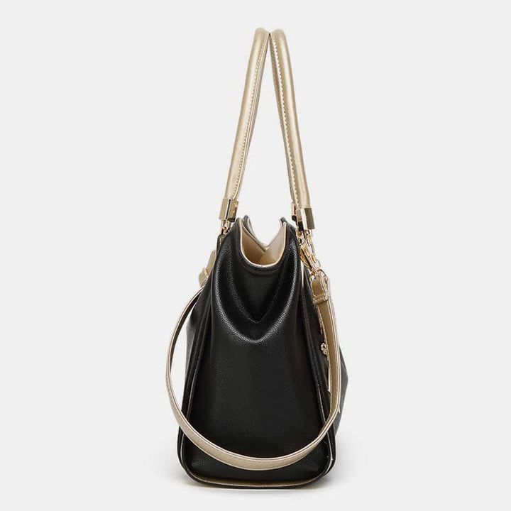 Große Handtasche aus Leder für Damen mit Reißverschluss und Tragegriff oben