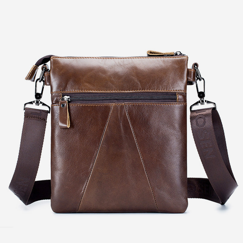 Große Kapazität Echtleder Retro Schultertasche Crossbody Tasche