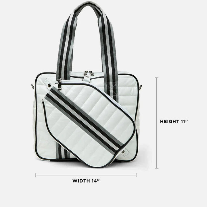 Pickleball-Schlägertasche für Sport, gestreifte Umhängetasche aus Daunenbaumwolle