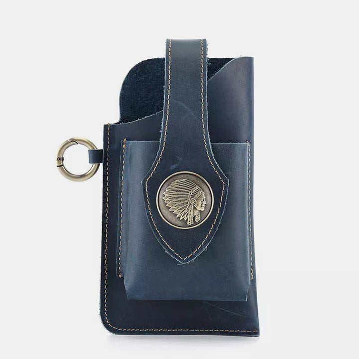 Retro Leder Telefon Holster für Männer Universal Fall Taille Tasche EDC