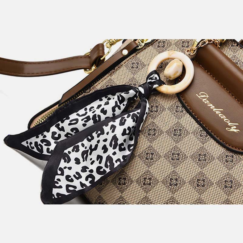 Britische Handtasche Damen Mini Seidenschal Dekor Elegante Umhängetasche