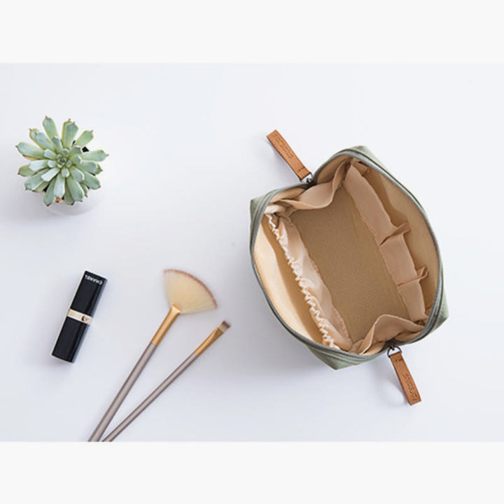 Kleine Make-up-Tasche für Frauen, Lippenstift-Kosmetiktasche mit Doppelreißverschluss
