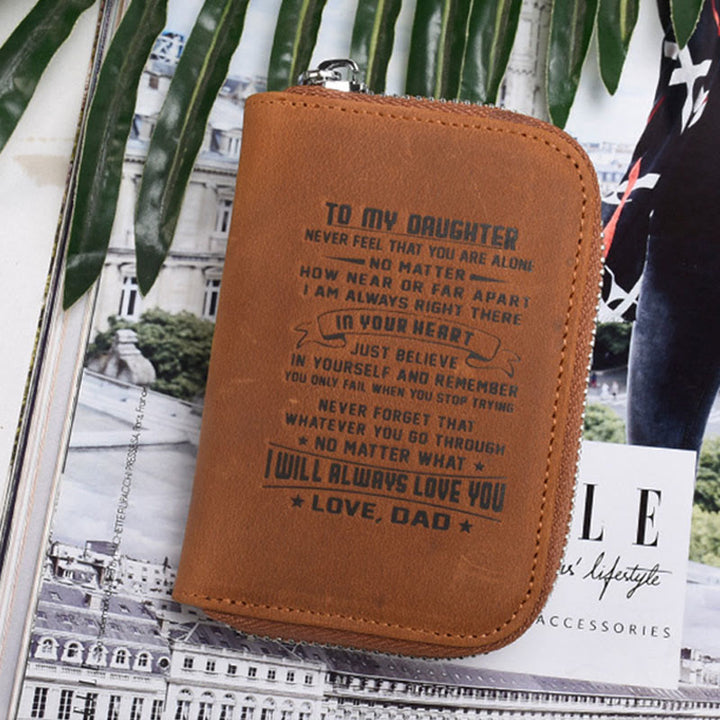 RFID-geschützte Brieftasche für Familienkartenhalter aus Leder als Geschenk