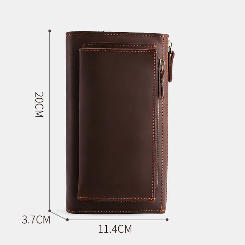 Große Kapazität Leder Männer Clutch Handtasche lange Brieftasche Handytasche