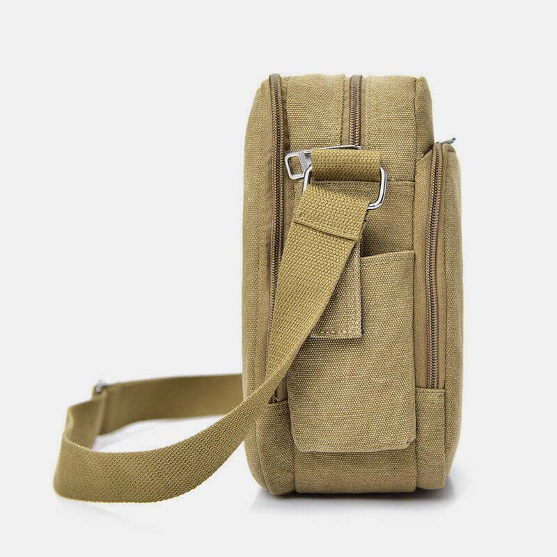 Vintage Canvas Crossbody Tasche für Herren Multifunktionaler Tagesrucksack Schultertasche