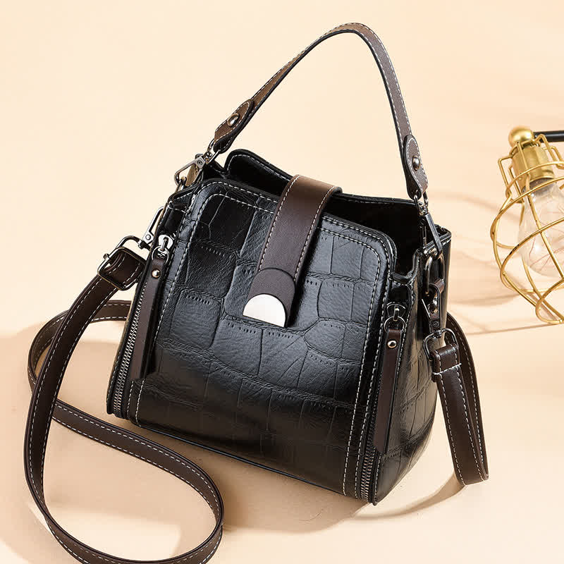 Top-Griff-Tasche für Damen, täglicher Einkaufsbeutel, Umhängetasche aus Leder