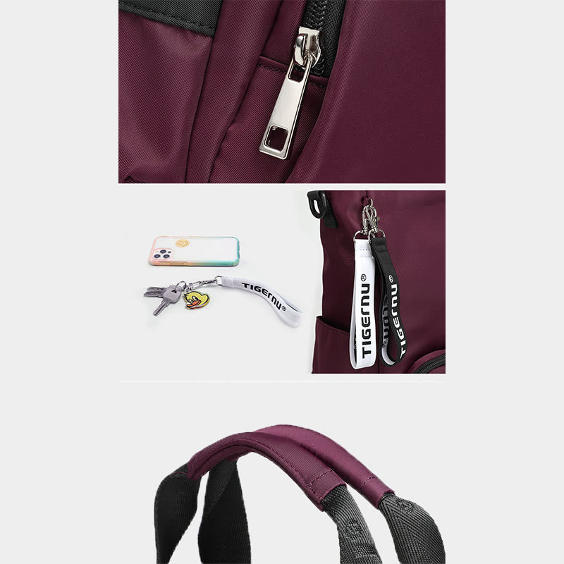 Leichte Umhängetasche, umwandelbarer Rucksack, lässige Handtasche, Büchertasche