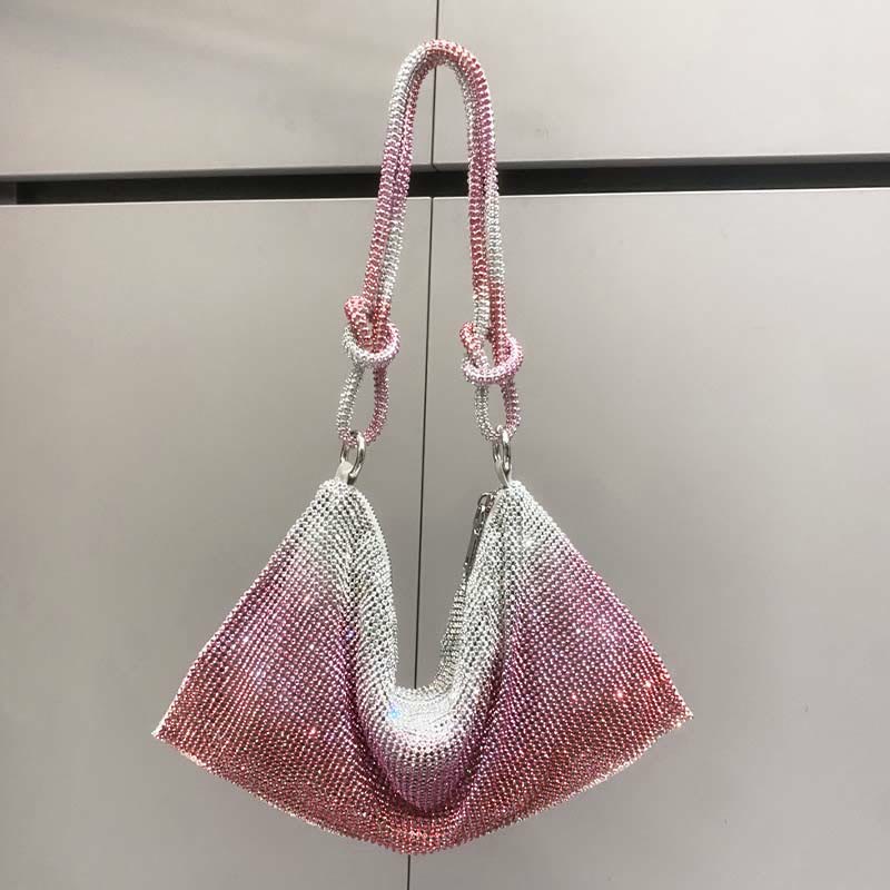 Umhängetasche für Damen mit funkelnden Diamanten, mehrere Farben, Handtasche