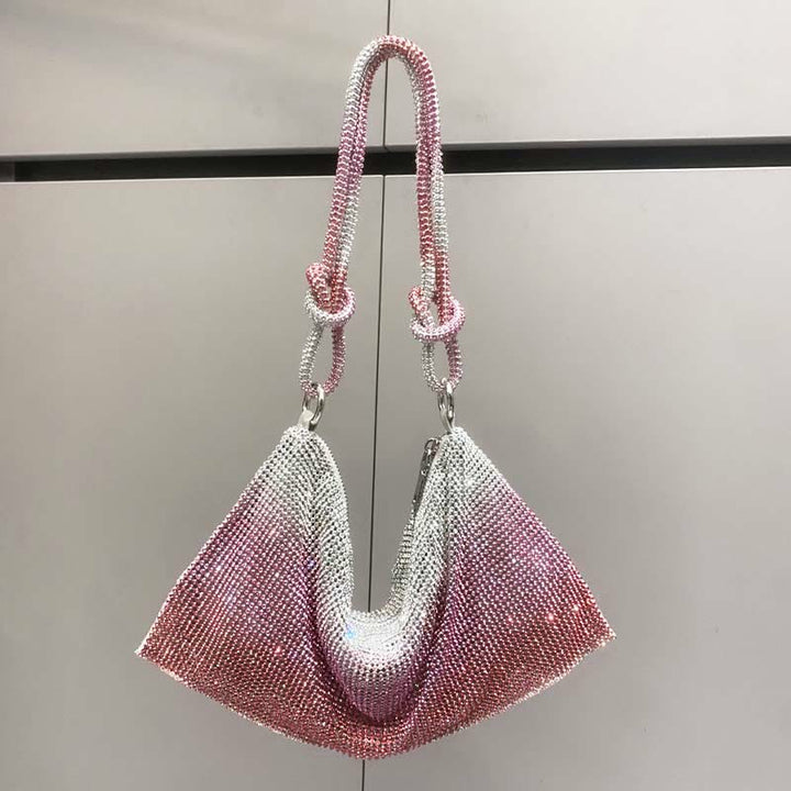 Umhängetasche für Damen mit funkelnden Diamanten, mehrere Farben, Handtasche
