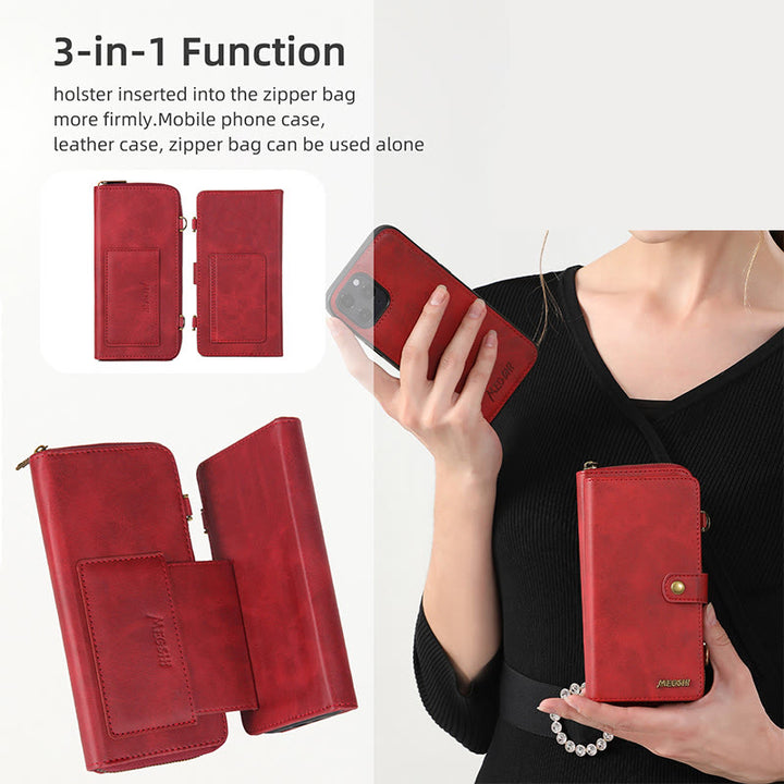 Brieftasche Handyhülle für iPhone Crossbody Multifunktionale PU Leder Brieftasche