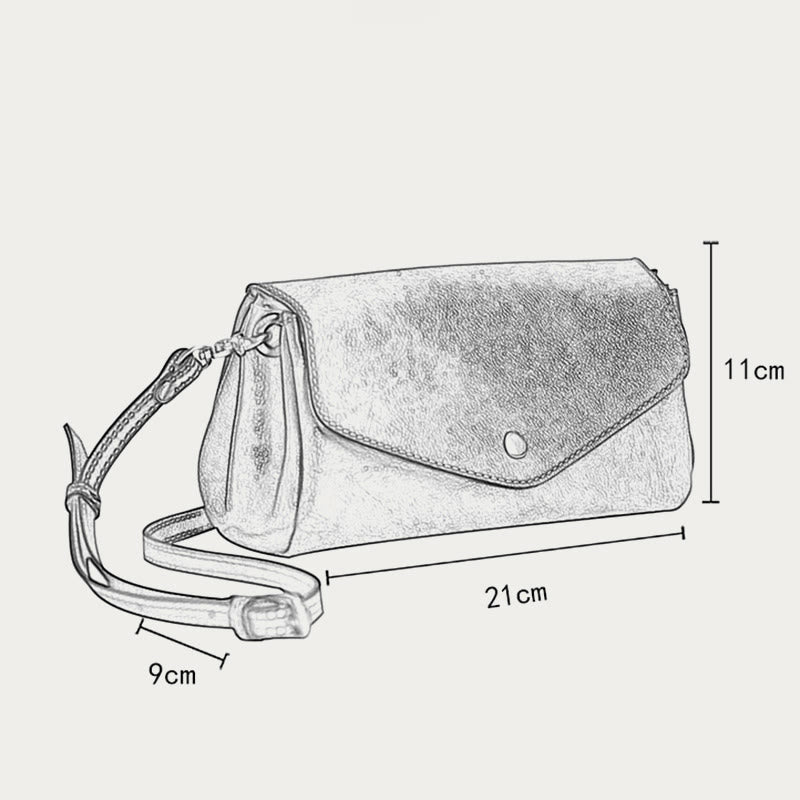 Umhängetasche für Damen, leichte Tasche aus weichem Leder mit mehreren Fächern